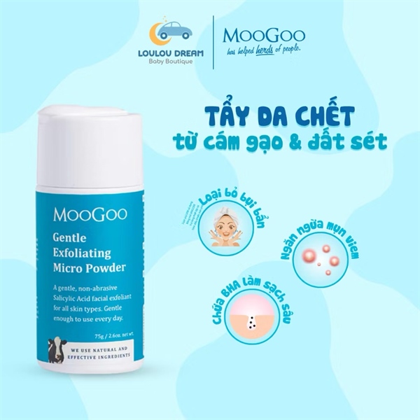 Tẩy da chết MooGoo cho mặt chiết xuất cám gạo và đất sét