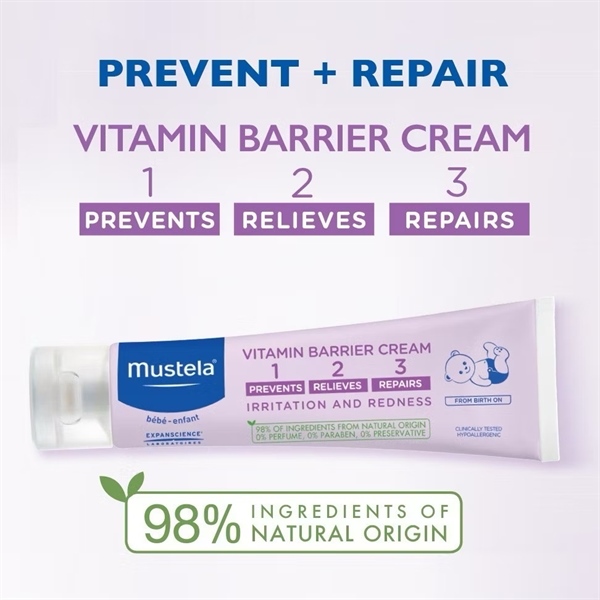 Kem hăm 123 Vitamin Barrier Cream Mustela Pháp 100ml