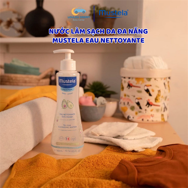 Nước làm sạch da Mustela Eau Nettoyant Pháp 500ML từ sơ sinh
