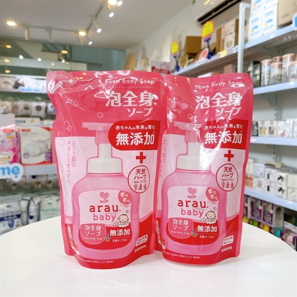 Sữa tắm gội toàn thân Arau Baby nội địa Nhật Bản túi 400ml