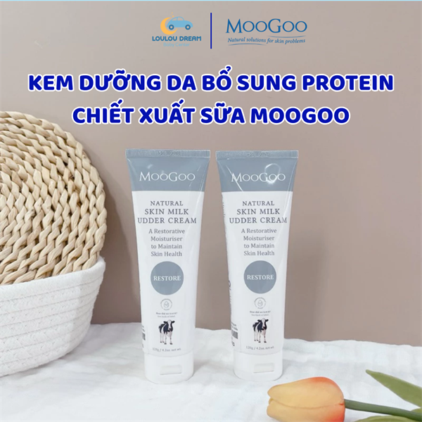Kem dưỡng ẩm Moogoo chiết xuất từ sữa thẩm thấu nhanh cho mẹ bầu, em bé, da thường
