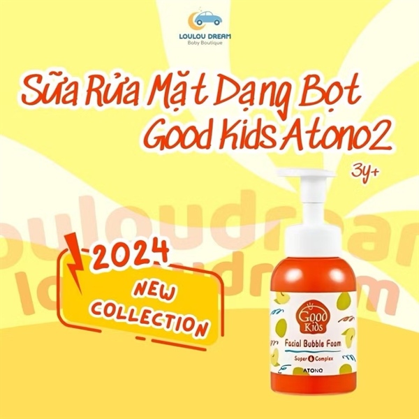 Sữa rửa mặt Good Kids Atono2 dạng bọt cho bé từ 3 tuổi 300ml