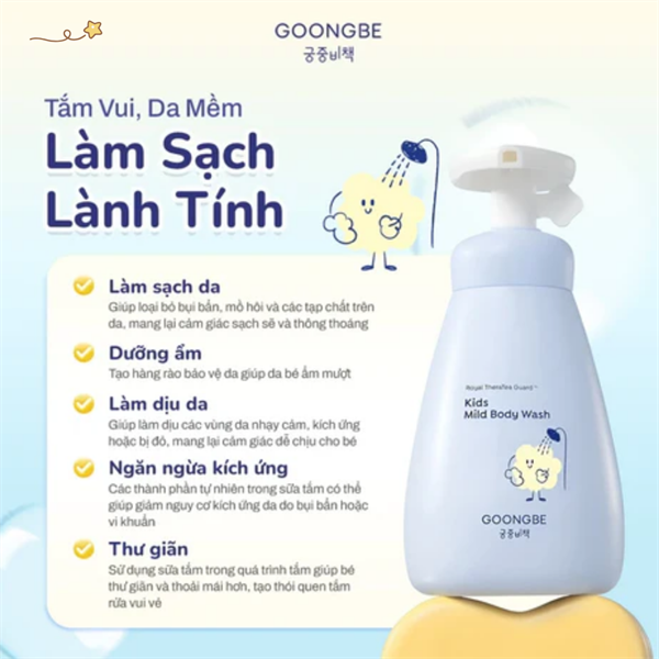 Sữa tắm Goongbe Mild Body Wash từ 36m+- MINI