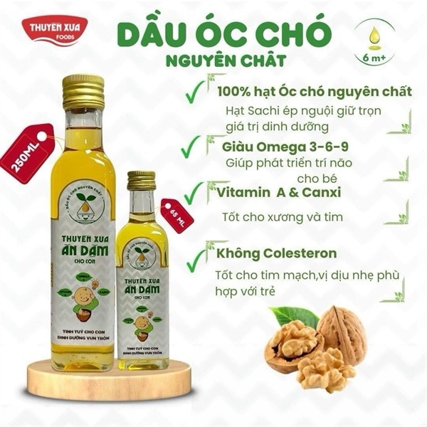 Dầu ăn dặm Thuyền Xưa macca 65ml