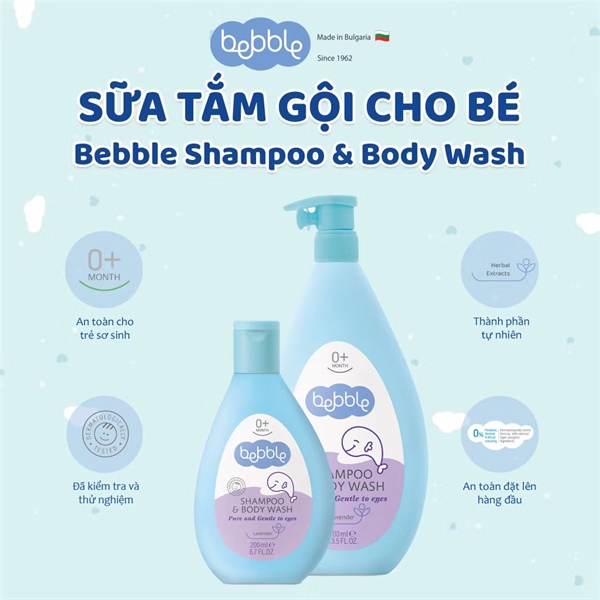 Sữa tắm gội Bebble Lavender 200ml