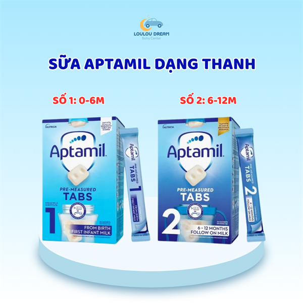 Sữa Aptamil dạng thanh số 2, trọng lượng 600gram hộp 24 thanh (6-12M) – DATE 2/26