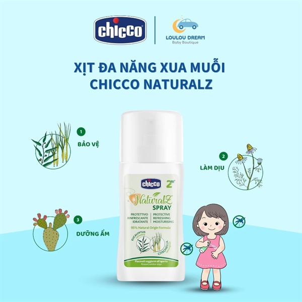 Xịt đa năng xua muỗi Chicco NaturalZ Italy 100ml