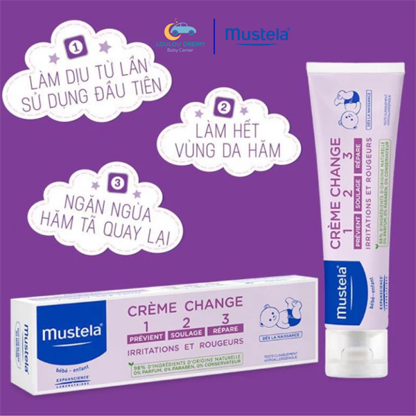 Kem hăm 123 Vitamin Barrier Cream Mustela Pháp 50ml