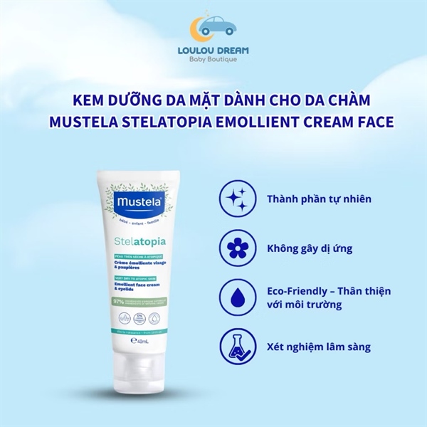 KEM dưỡng da mặt cho da chàm MUSTELA STELATOPIA 40ml