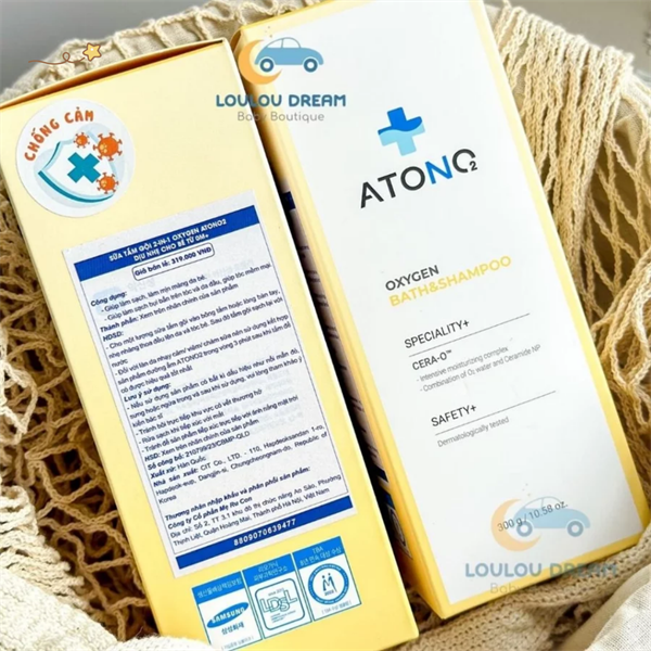 Sữa tắm gội 2-in-1 Oxygen Atono2 dịu nhẹ cho bé mini size (0M+) 30g