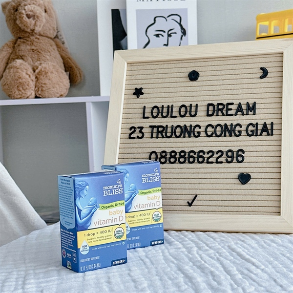 Vitamin D3 Mommy Bliss của Mỹ 3.24ml cho bé từ sơ sinh