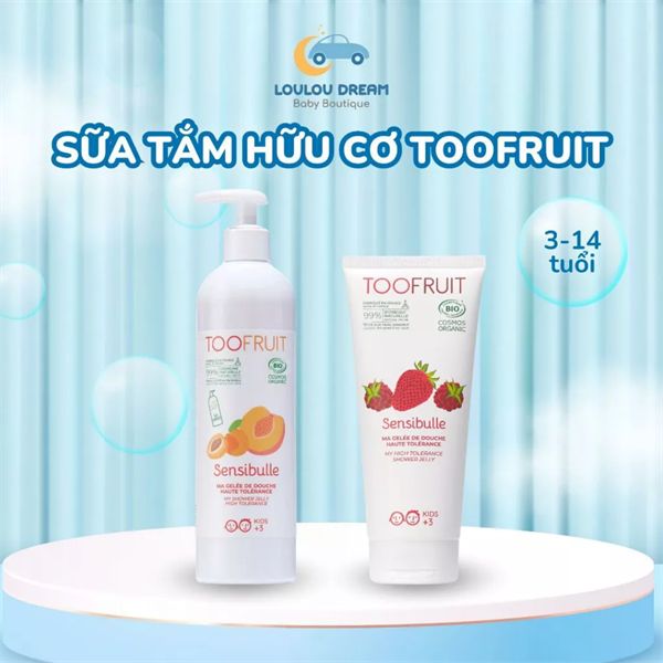 Sữa tắm hữu cơ cho bé 3-14 tuổi Toofruit 400ml