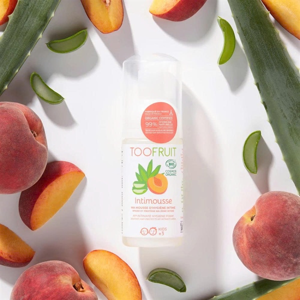 Dung dịch vệ sinh vùng kín hữu cơ cho bé 3-14 tuổi Toofruit đào – lô hội 100ml