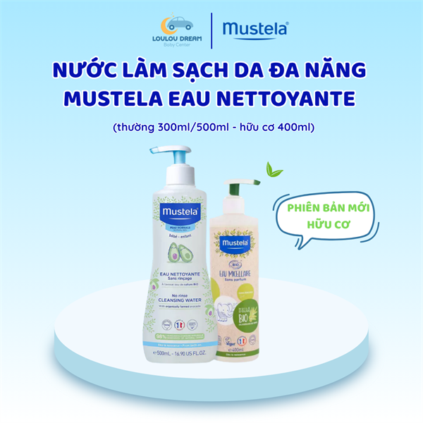 Nước làm sạch da Mustela Eau Nettoyant Pháp 500ML từ sơ sinh