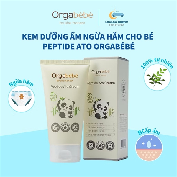 CM Kem dưỡng ẩm Peptide Ato Orgabebe Hàn Quốc 150ml từ sơ sinh