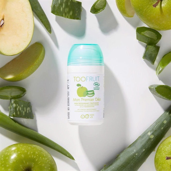 Lăn khử mùi hữu cơ cho bé 5-14 tuổi Toofruit táo xanh – lô hội 50ml