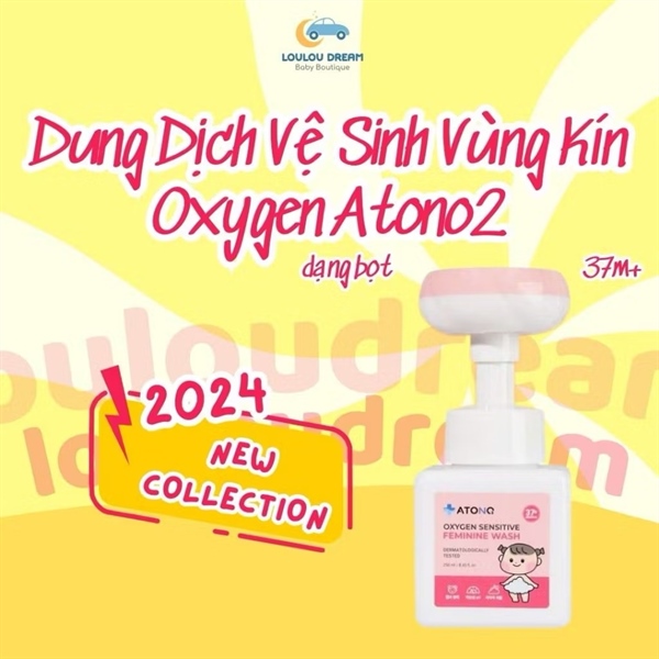 Dung dịch vệ sinh vùng kín Oxygen Atono2 dạng bọt cho bé từ 37 tháng 250ml