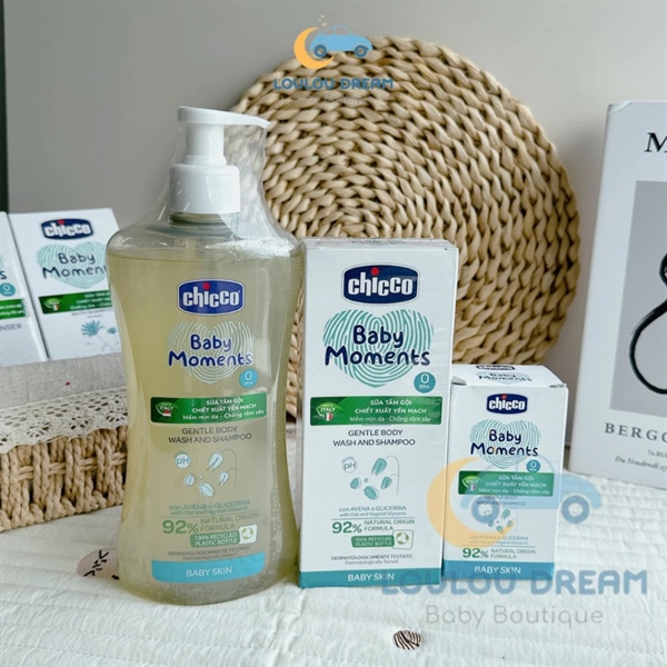 Sữa tắm gội chiết xuất từ lúa mạch Chicco Italy 500ml (từ sơ sinh)