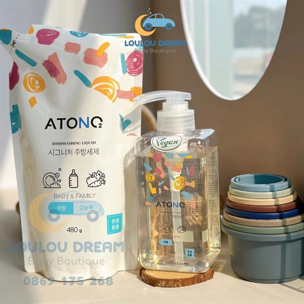 Nước rửa bình Atono2 Hàn Quốc túi 480ml