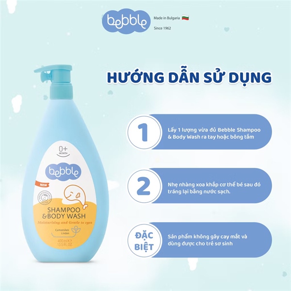 Sữa tắm gội Bebble Camomile and Linden – 400ml