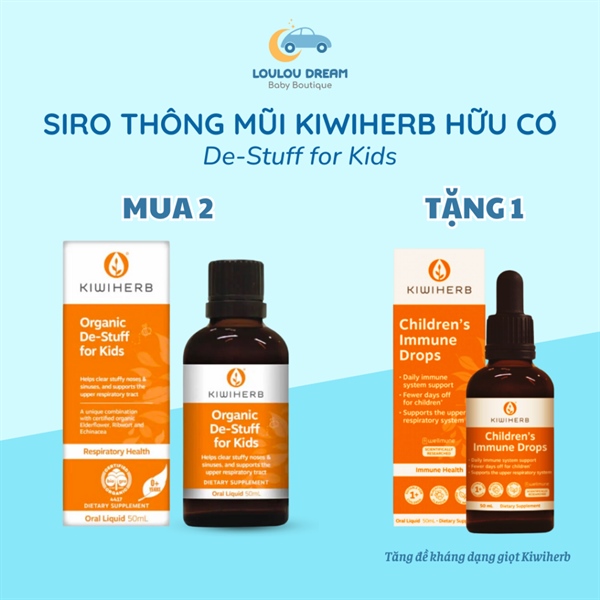 NS – Siro tai mũi họng De-Stuff Kiwiherb New Zealand cho bé từ sơ sinh 50ml